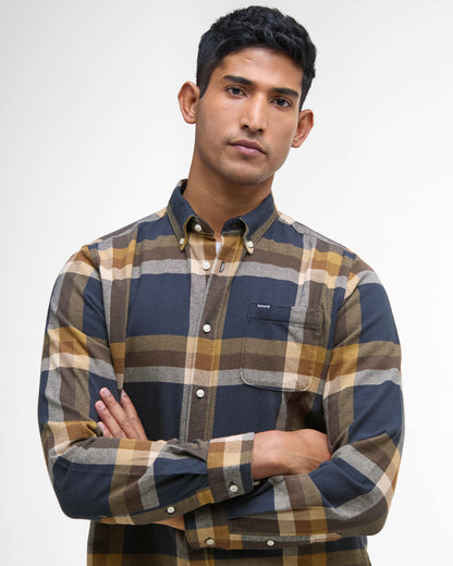 Barbour Folley Mens Tailored Checked Shirt - Navy | CHO | Designer Mens Shirts