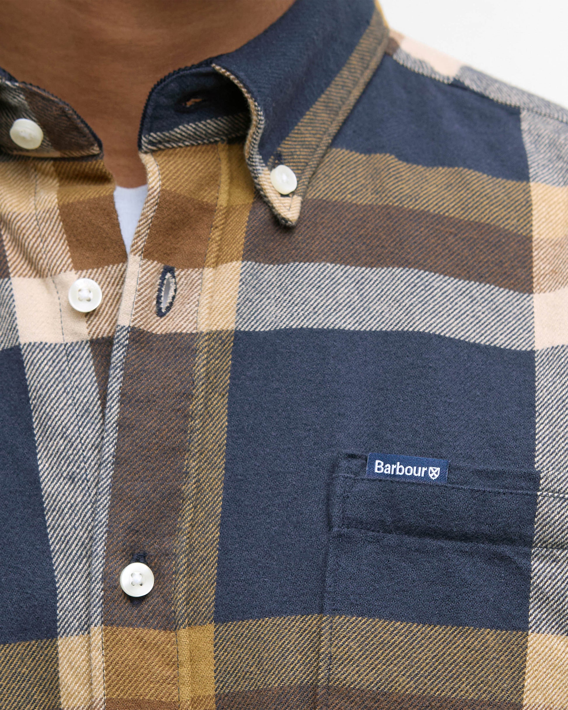 Barbour Folley Mens Tailored Checked Shirt - Navy | CHO | Designer Mens Shirts