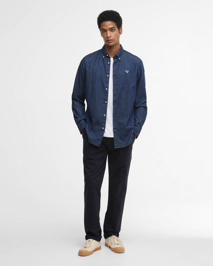 Barbour Denim Crest Mens Tailored Shirt - Indigo | CHO | Designer Mens Shirts