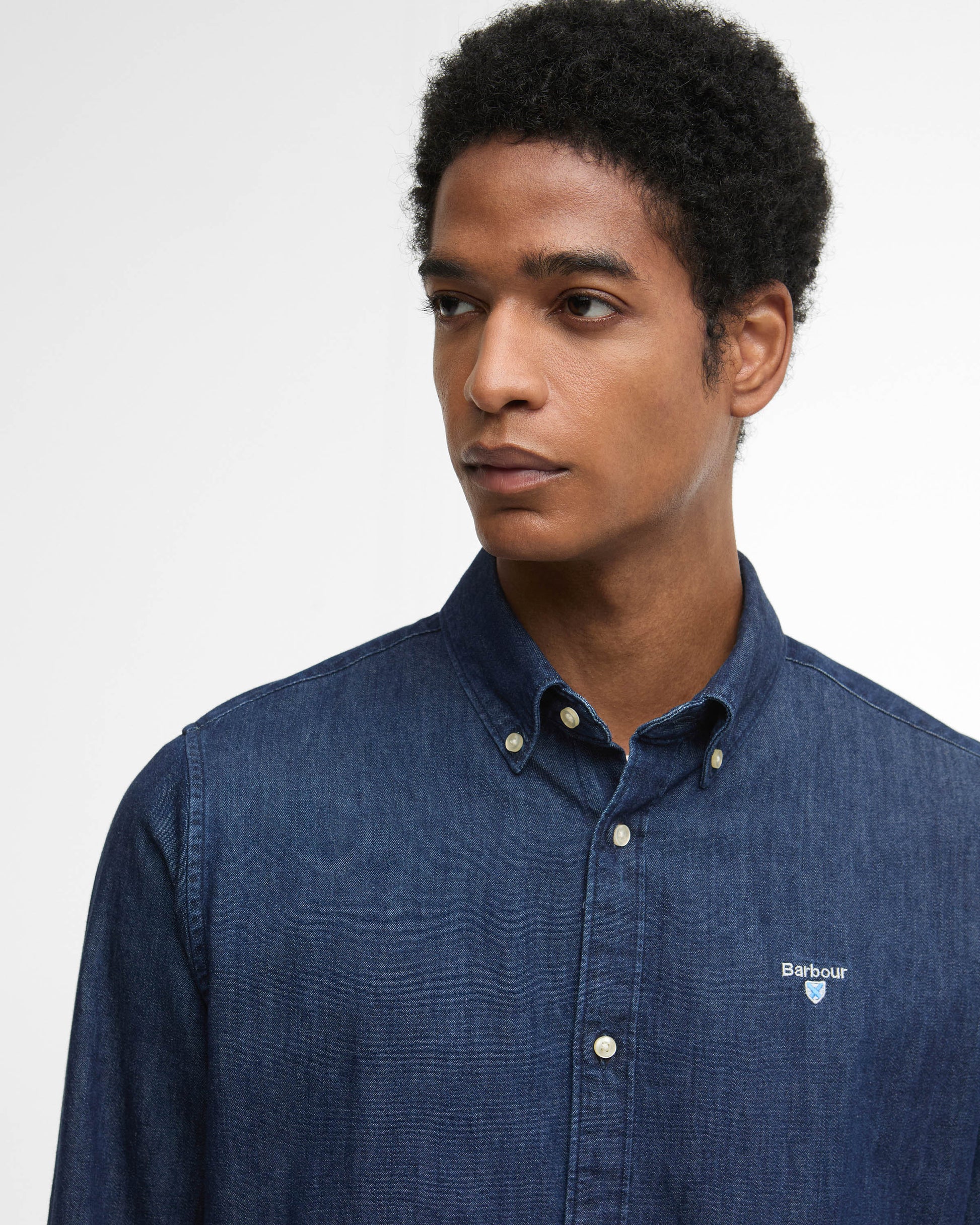 Barbour Denim Crest Mens Tailored Shirt - Indigo | CHO | Designer Mens Shirts