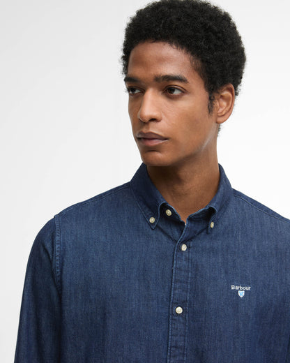 Barbour Denim Crest Mens Tailored Shirt - Indigo | CHO | Designer Mens Shirts