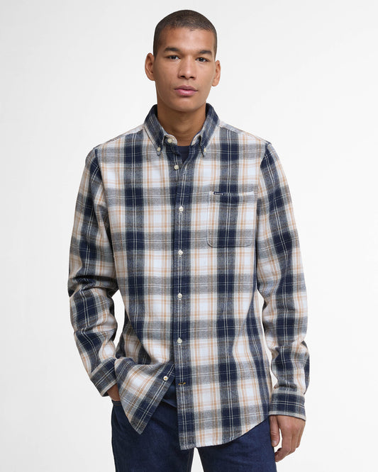 Barbour Sillwith Mens Tailored Checked Shirt - Ecru