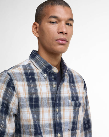 Barbour Sillwith Mens Tailored Checked Shirt - Ecru