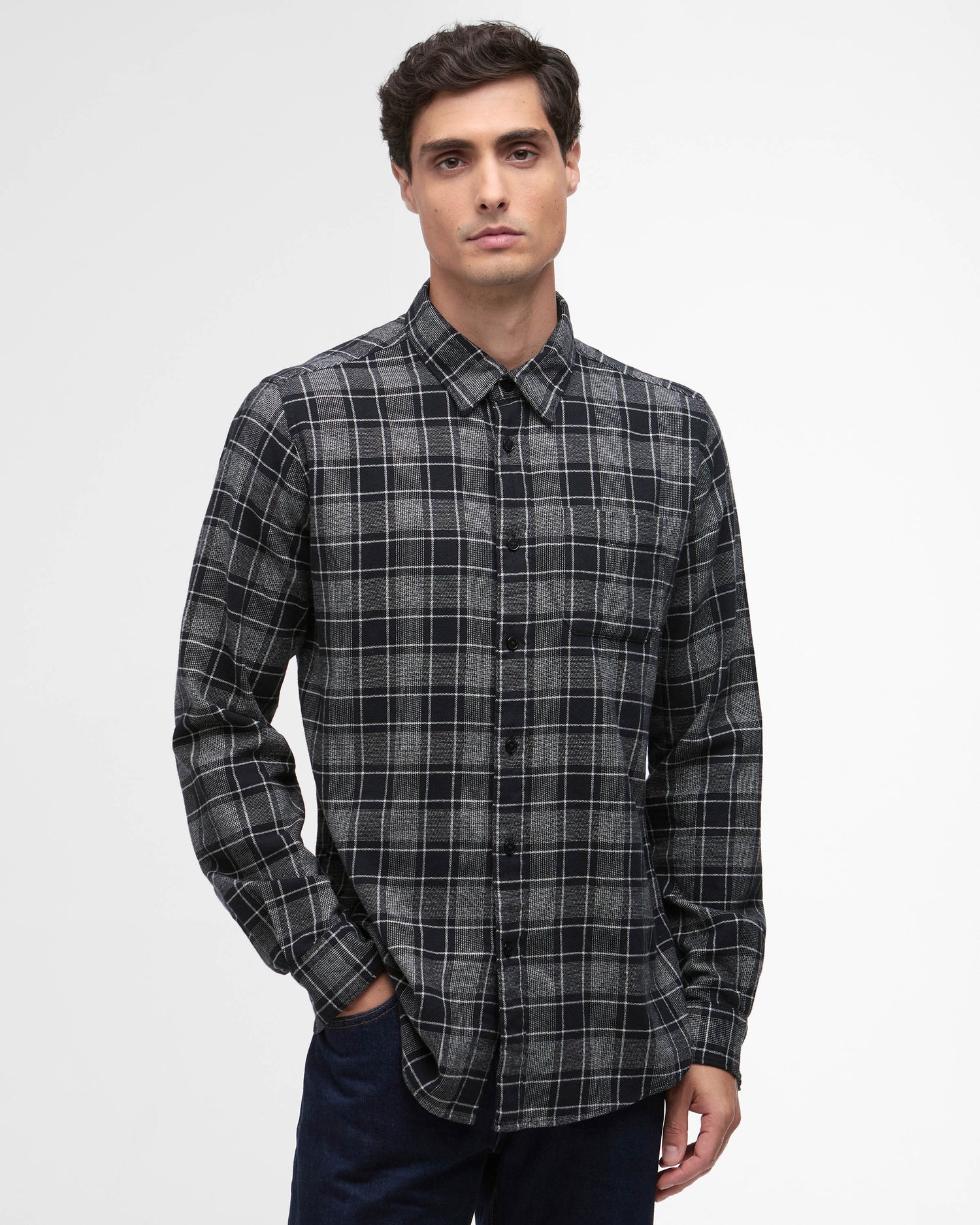 Barbour International Basset Mens Shirt - Black - CHO - Designer Mens Shirts