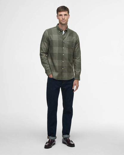 Barbour Heaney Mens Checked Tailored Shirt - Olive