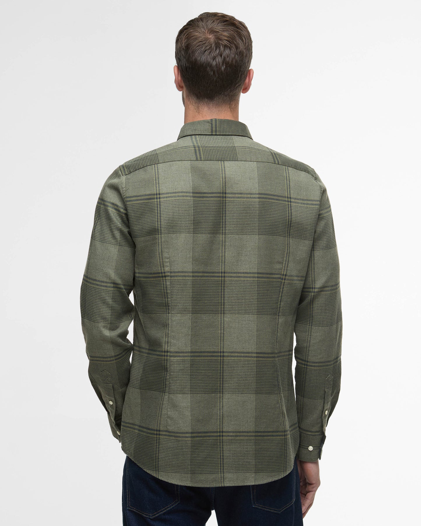 Barbour Heaney Mens Checked Tailored Shirt - Olive