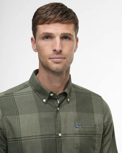 Barbour Heaney Mens Checked Tailored Shirt - Olive