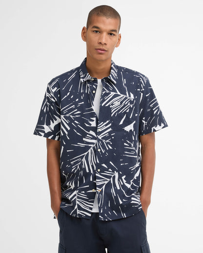 Barbour Edenwood Printed Summer Fit Mens Shirt - Navy | CHO | Designer Mens Shirts
