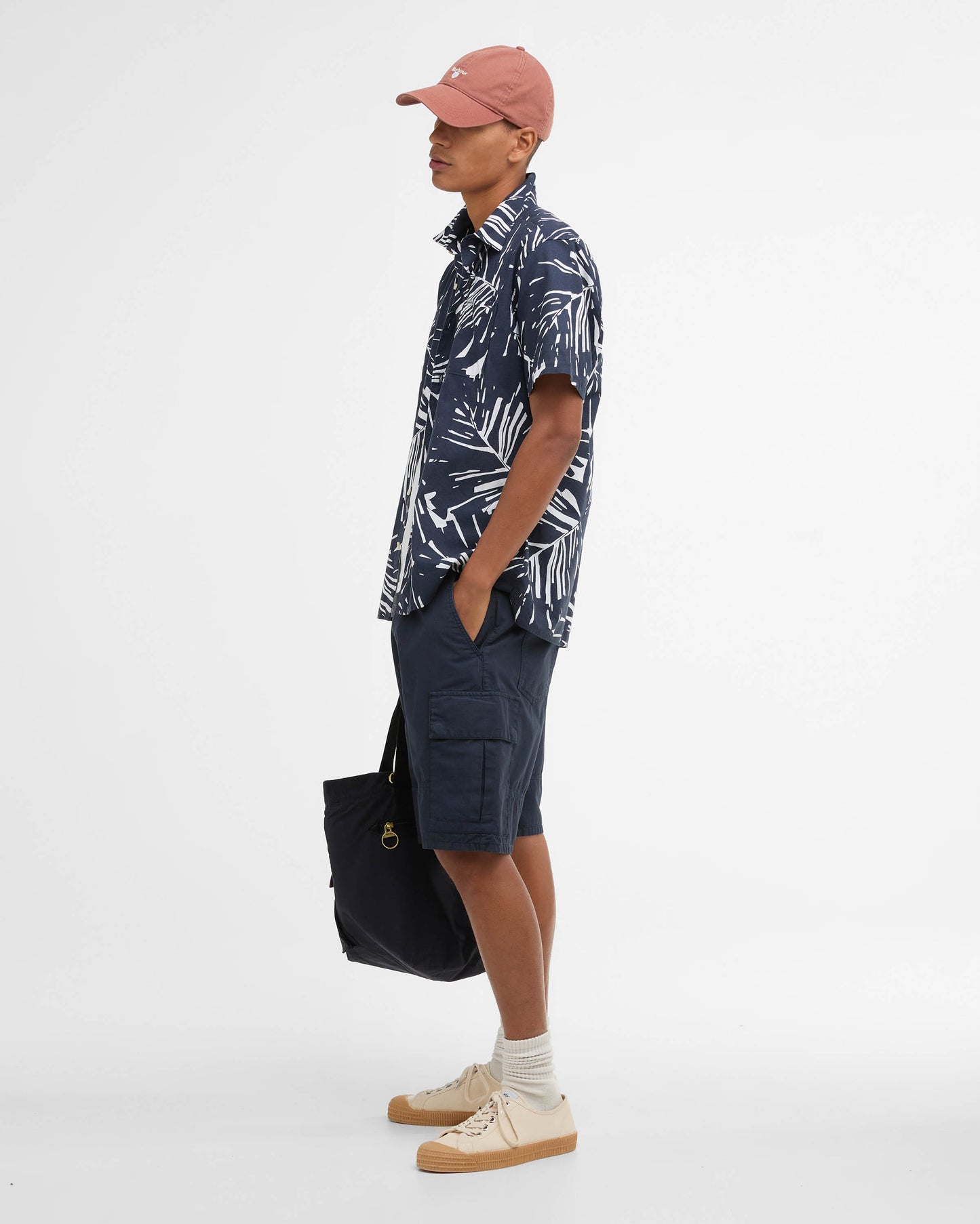 Barbour Edenwood Printed Summer Fit Mens Shirt - Navy | CHO | Designer Mens Shirts