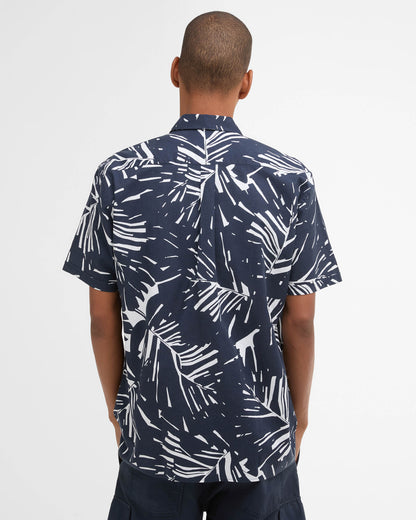 Barbour Edenwood Printed Summer Fit Mens Shirt - Navy | CHO | Designer Mens Shirts