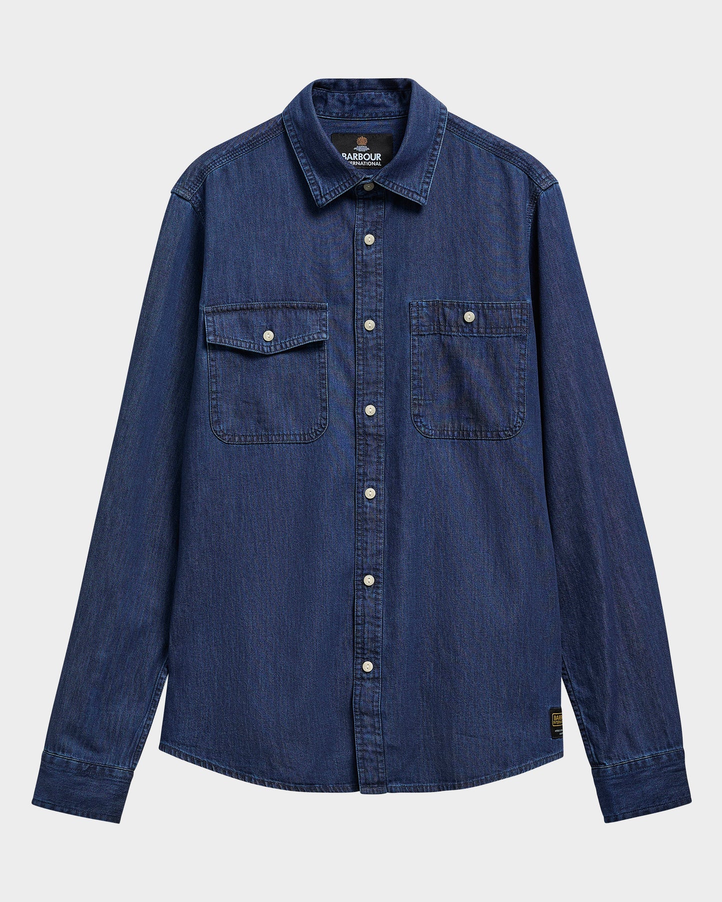 Barbour International Dufton Mens Chambray Shirt - Dark Indigo | CHO | Designer Mens Long Sleeve Shirts