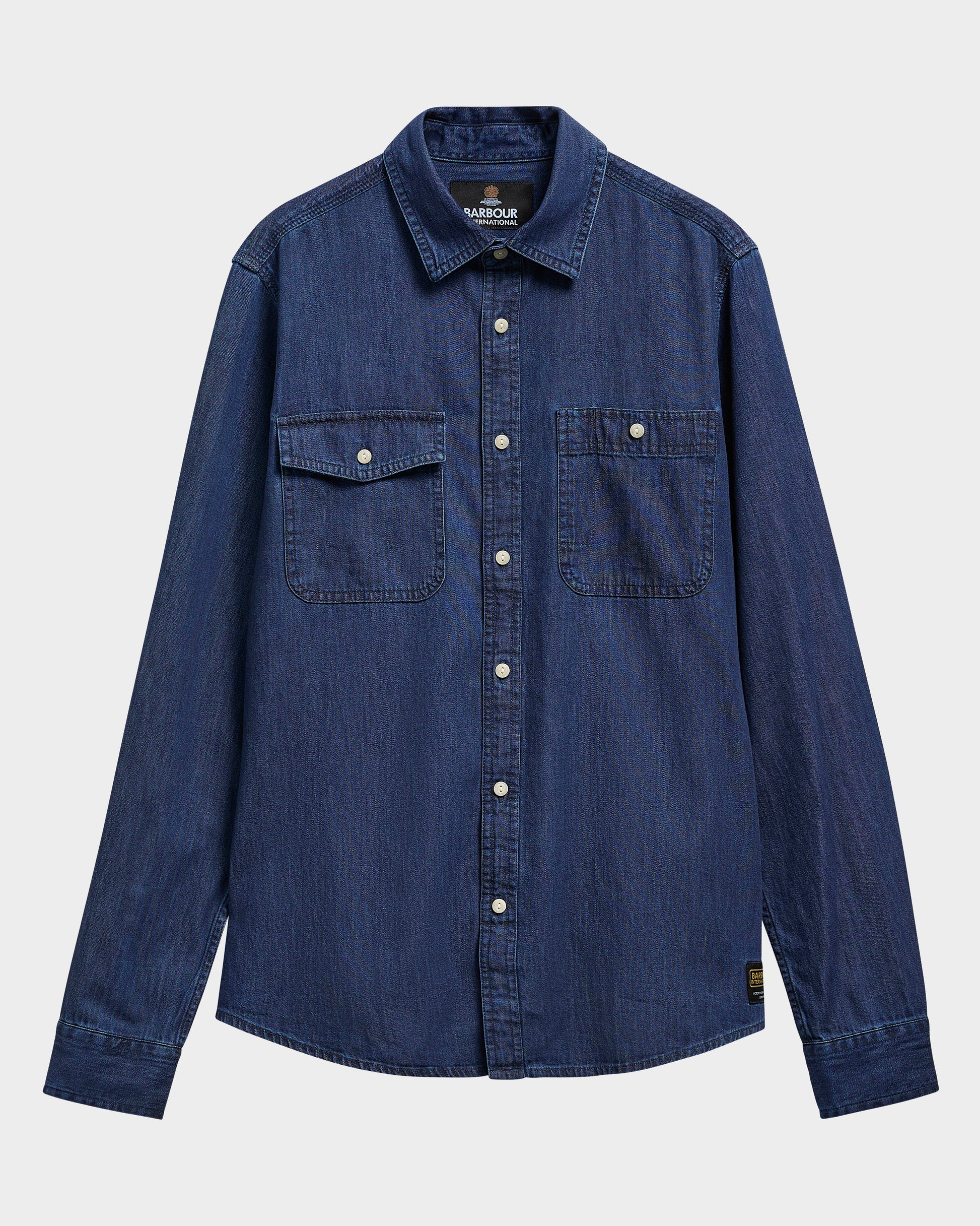 Barbour International Dufton Mens Chambray Shirt - Dark Indigo | CHO | Designer Mens Long Sleeve Shirts