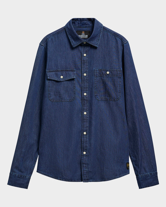 Barbour International Dufton Mens Chambray Shirt - Dark Indigo