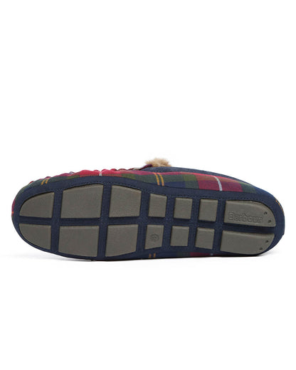 Barbour Monty Moccasin Mens Slippers - Winterberry Tartan