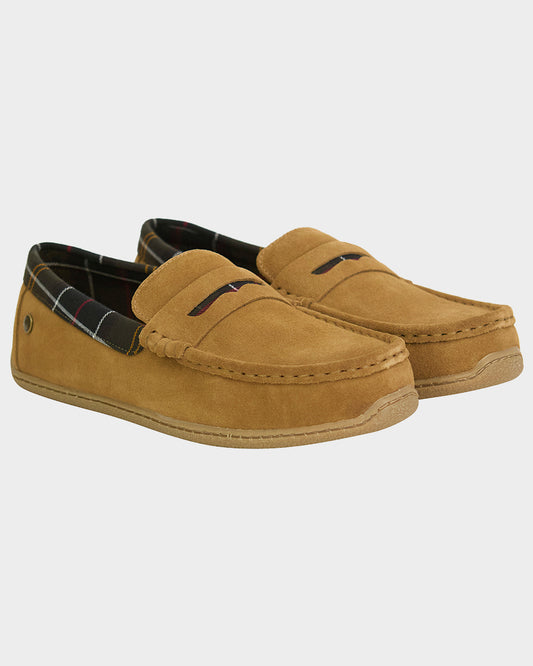 Barbour Albert Mens Slippers - Camel Suede | CHO | Designer Mens Slippers