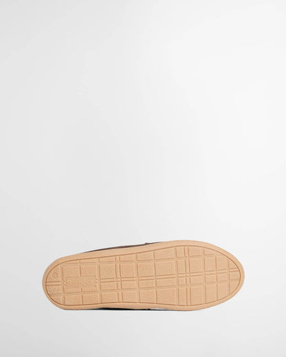 Barbour Albert Mens Slippers in Brown Suede, sole