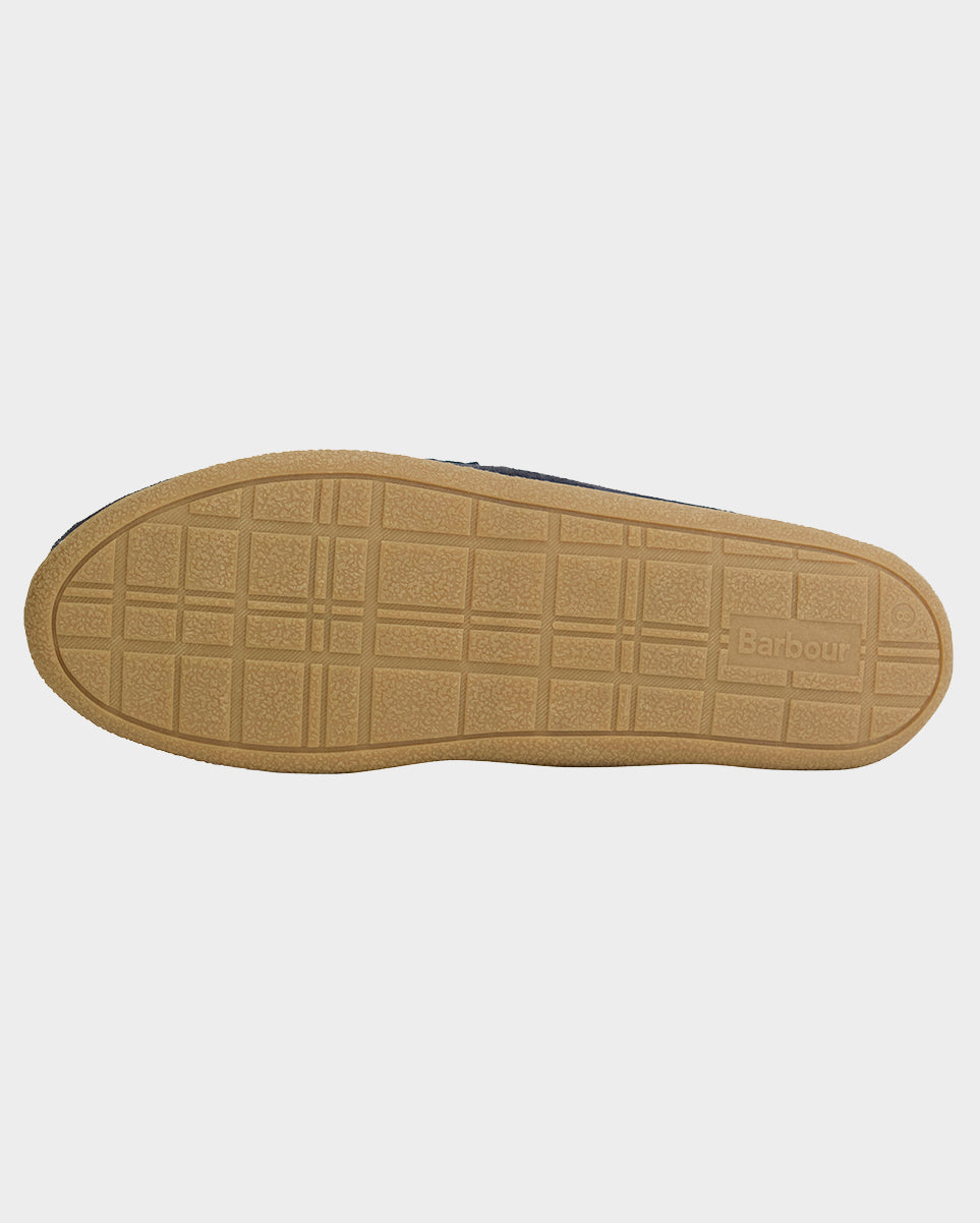 Barbour Albert Mens Slippers - Navy Suede | CHO | Designer Mens Slippers