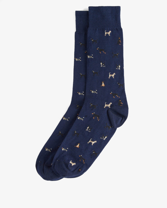 Barbour Mavin Mens Socks - Mid Blue/Dog | CHO | Designer Mens Socks