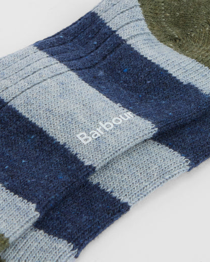 Barbour Houghton Stripe Mens Socks - Blue Stone | CHO | Designer Mens Socks