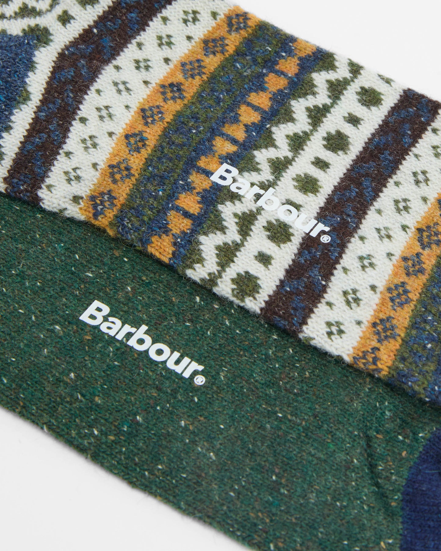 Barbour Mens Fair Isle Socks 2 Pack - Classic Mix