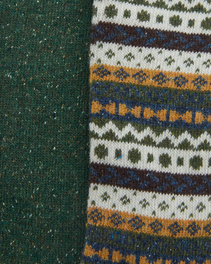 Barbour Mens Fair Isle Socks 2 Pack - Classic Mix