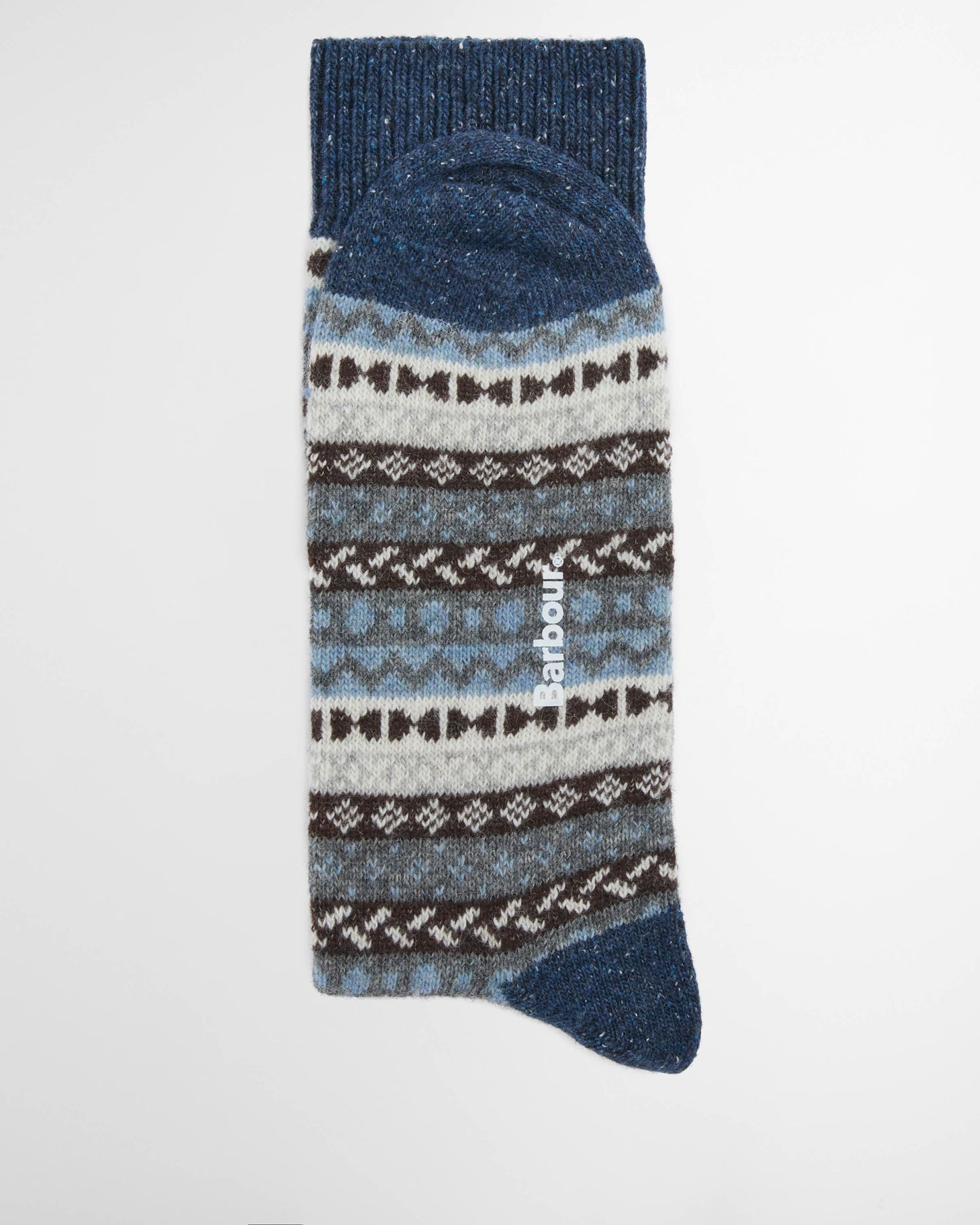 Barbour Mens Fair Isle Socks 2 Pack - Midnight Oak Mix