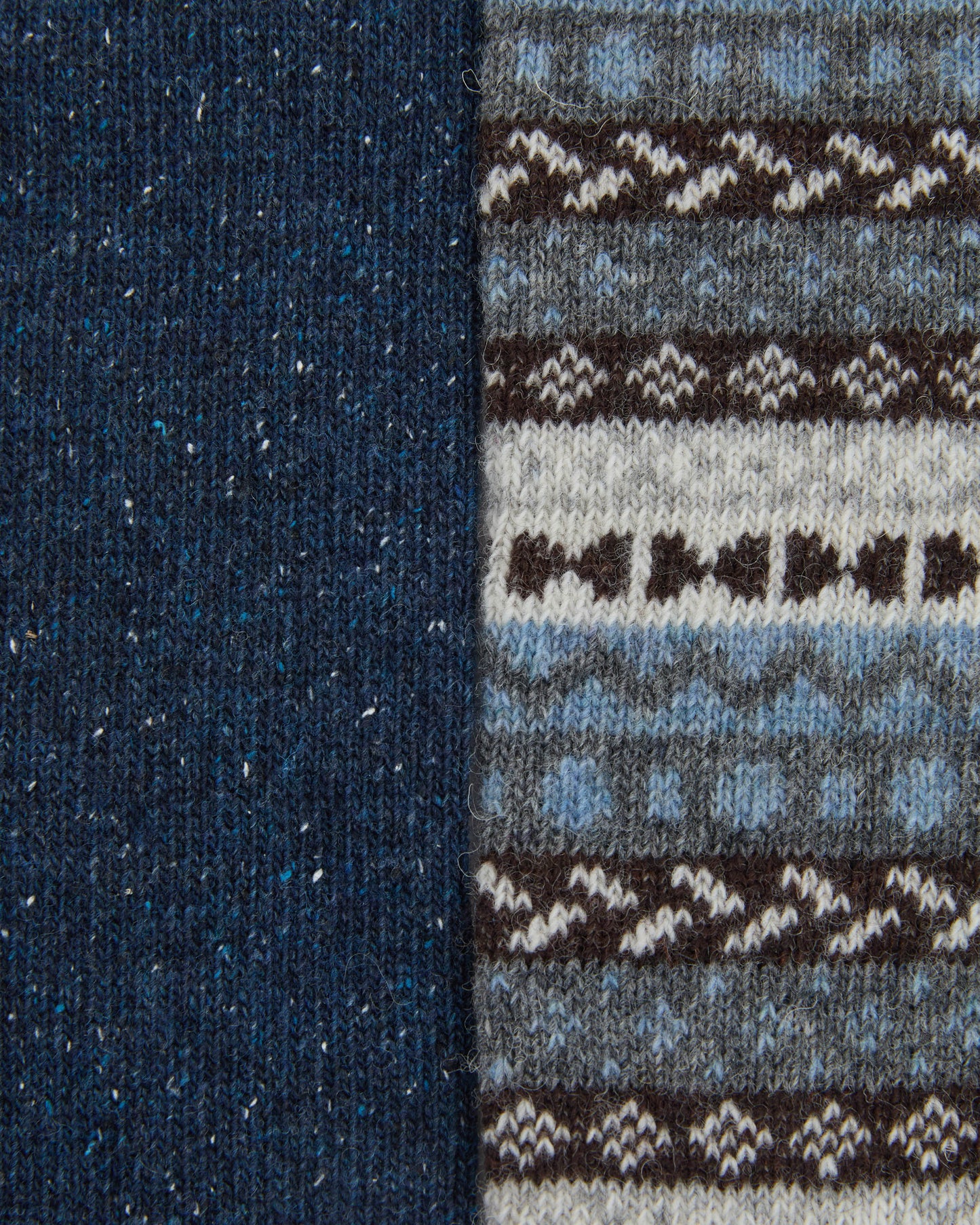 Barbour Mens Fair Isle Socks 2 Pack - Midnight Oak Mix