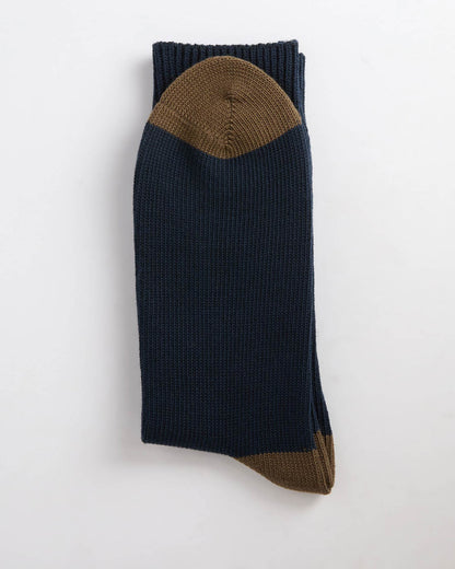 Barbour Cascade Mens Socks in Navy, folded