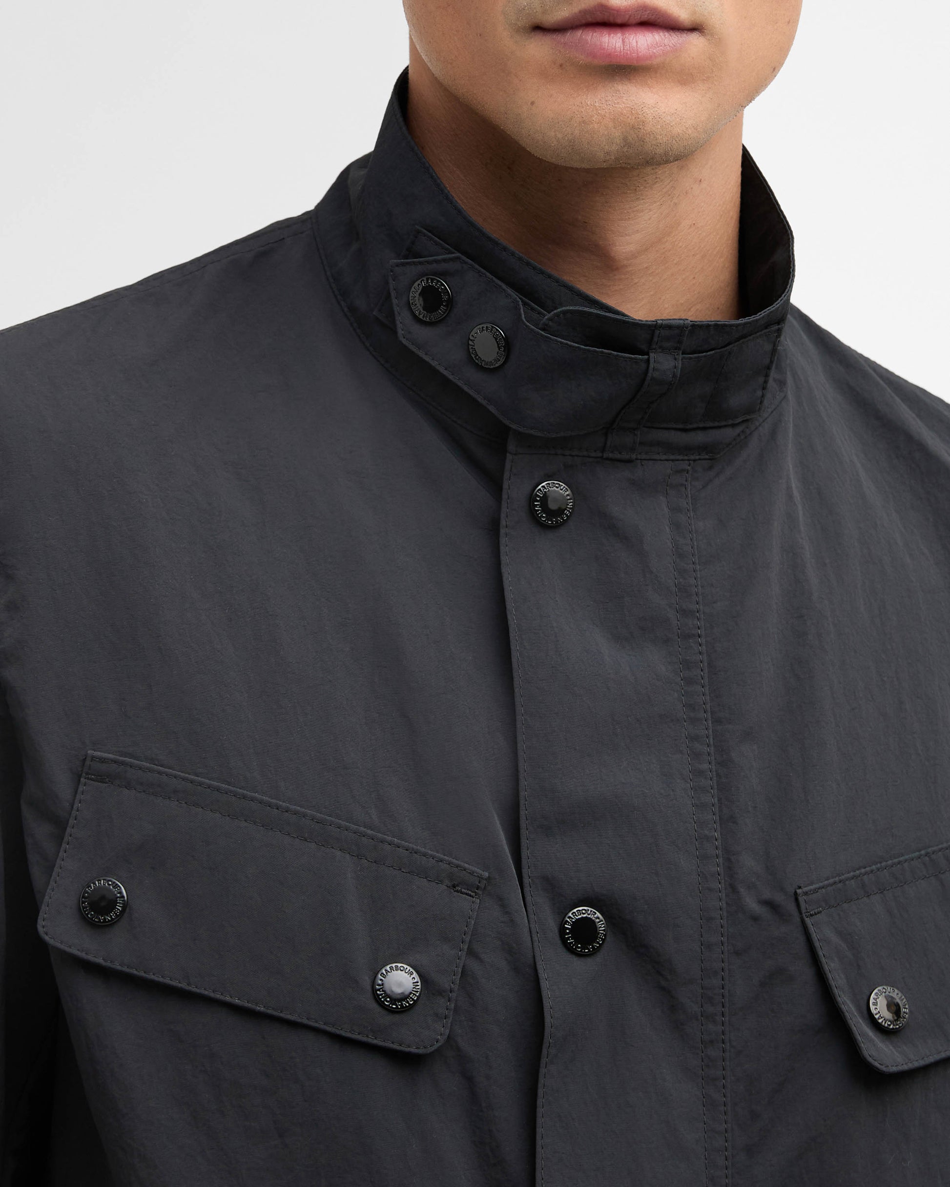 Barbour International Modern Duke Mens Showerproof Jacket - Black | CHO | Designer Mens Weatherproof Jackets