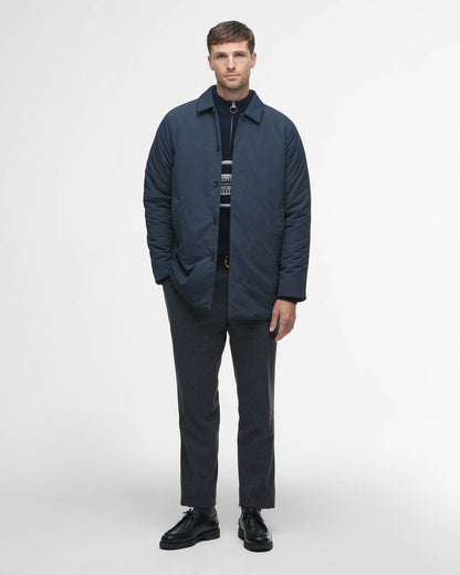 Barbour Wadded Lorden Mens Showerproof Mac - Dark Navy