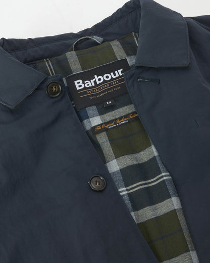 Barbour Wadded Lorden Mens Showerproof Mac - Dark Navy