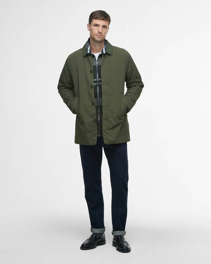 Barbour Wadded Lorden Mens Showerproof Mac - Olive