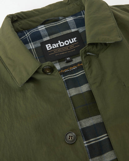Barbour Wadded Lorden Mens Showerproof Mac - Olive