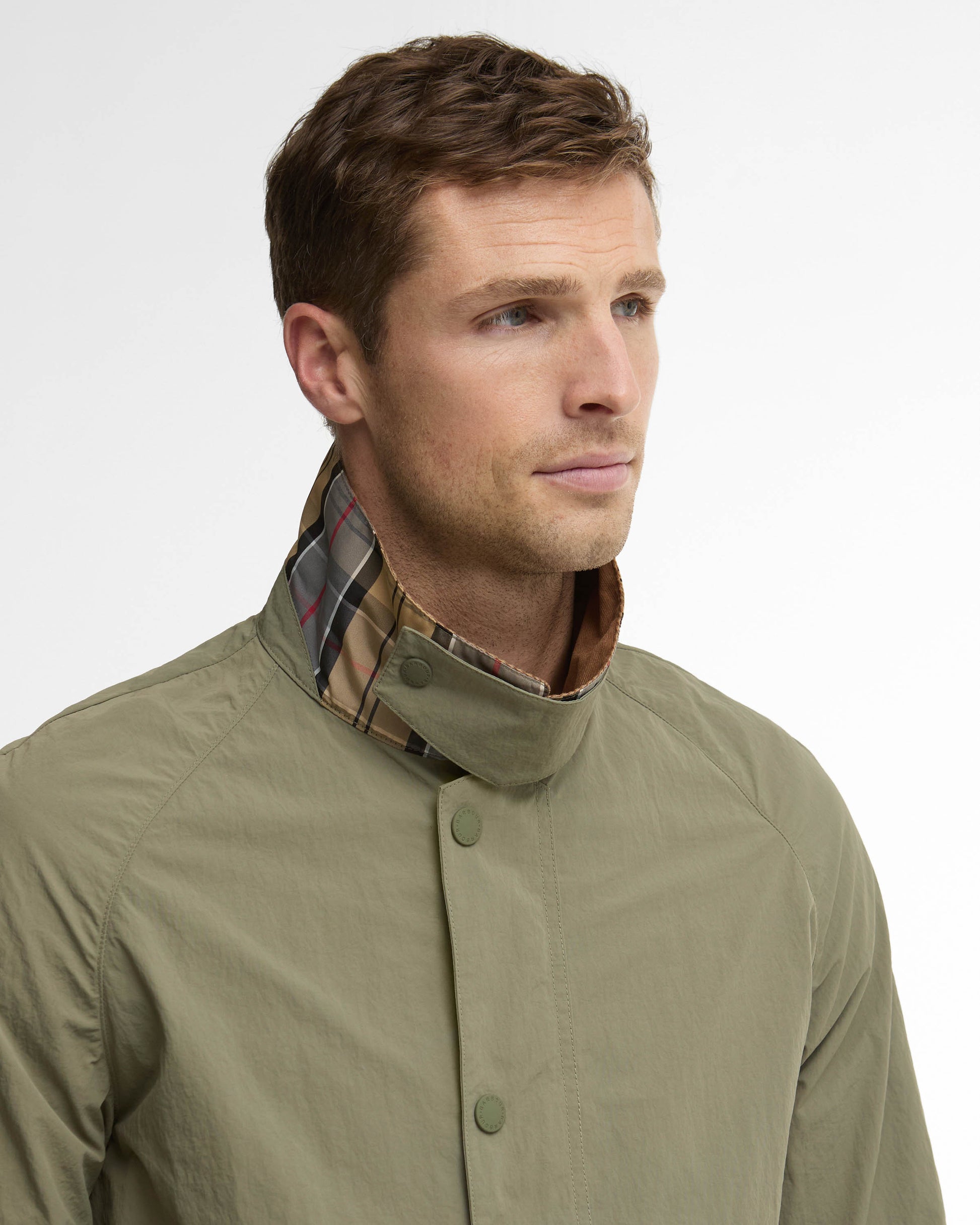 Barbour Tracker Mens Showerproof Jacket - Dusty Olive | CHO | Designer Mens Weatherproof Jackets