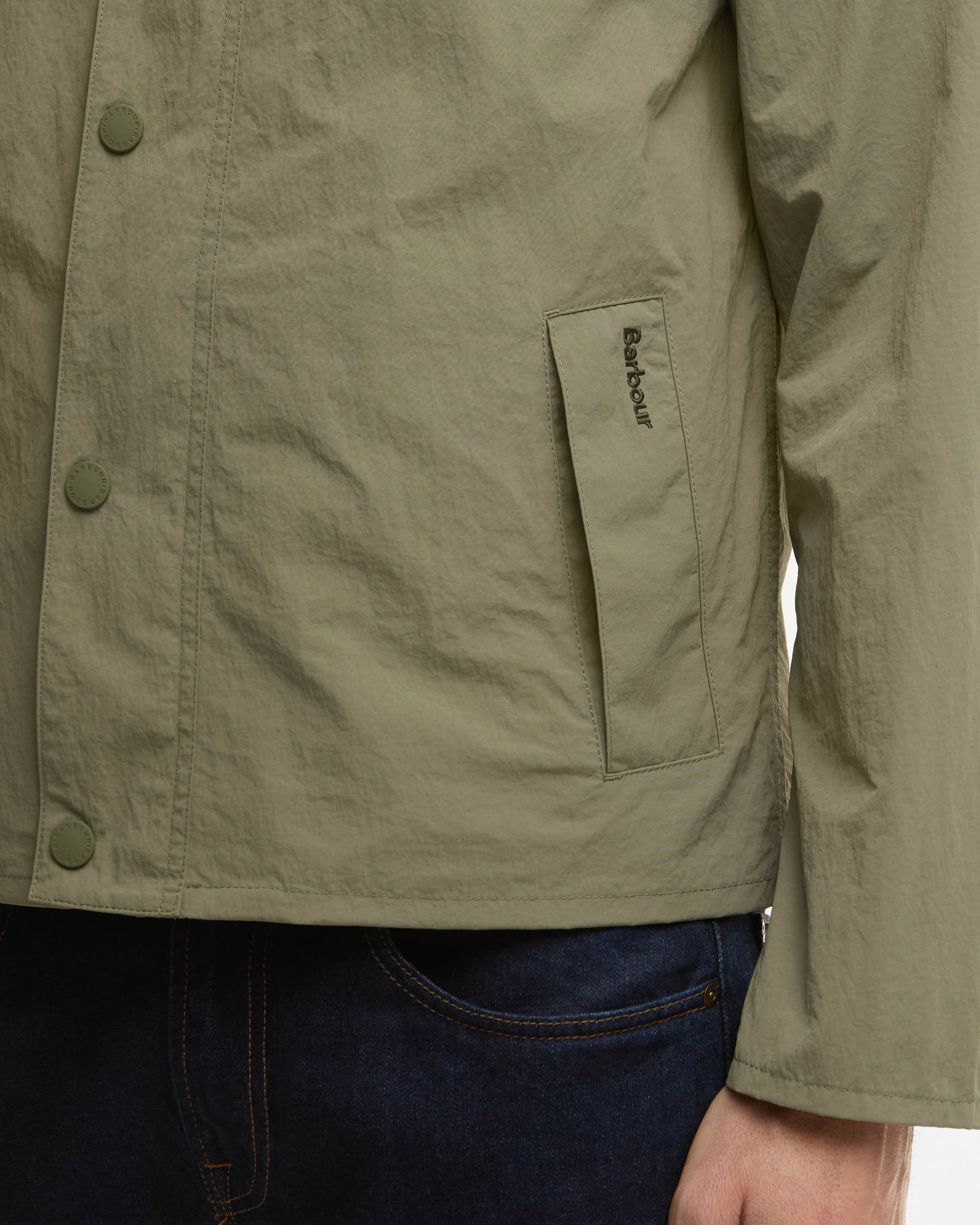Barbour Tracker Mens Showerproof Jacket - Dusty Olive | CHO | Designer Mens Weatherproof Jackets