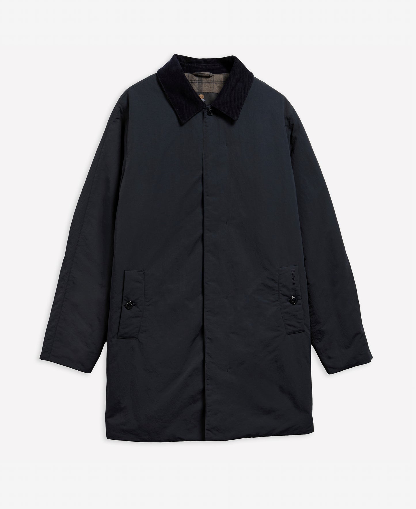 Barbour City Lorden Mens Showerproof Mac - Dark Navy