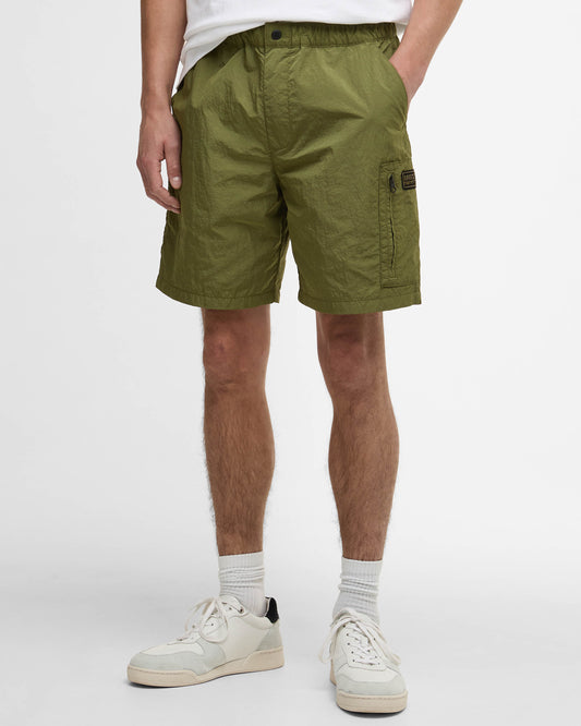 Barbour International Mens Inline Shorts - Cable Olive | CHO | Designer Mens Shorts