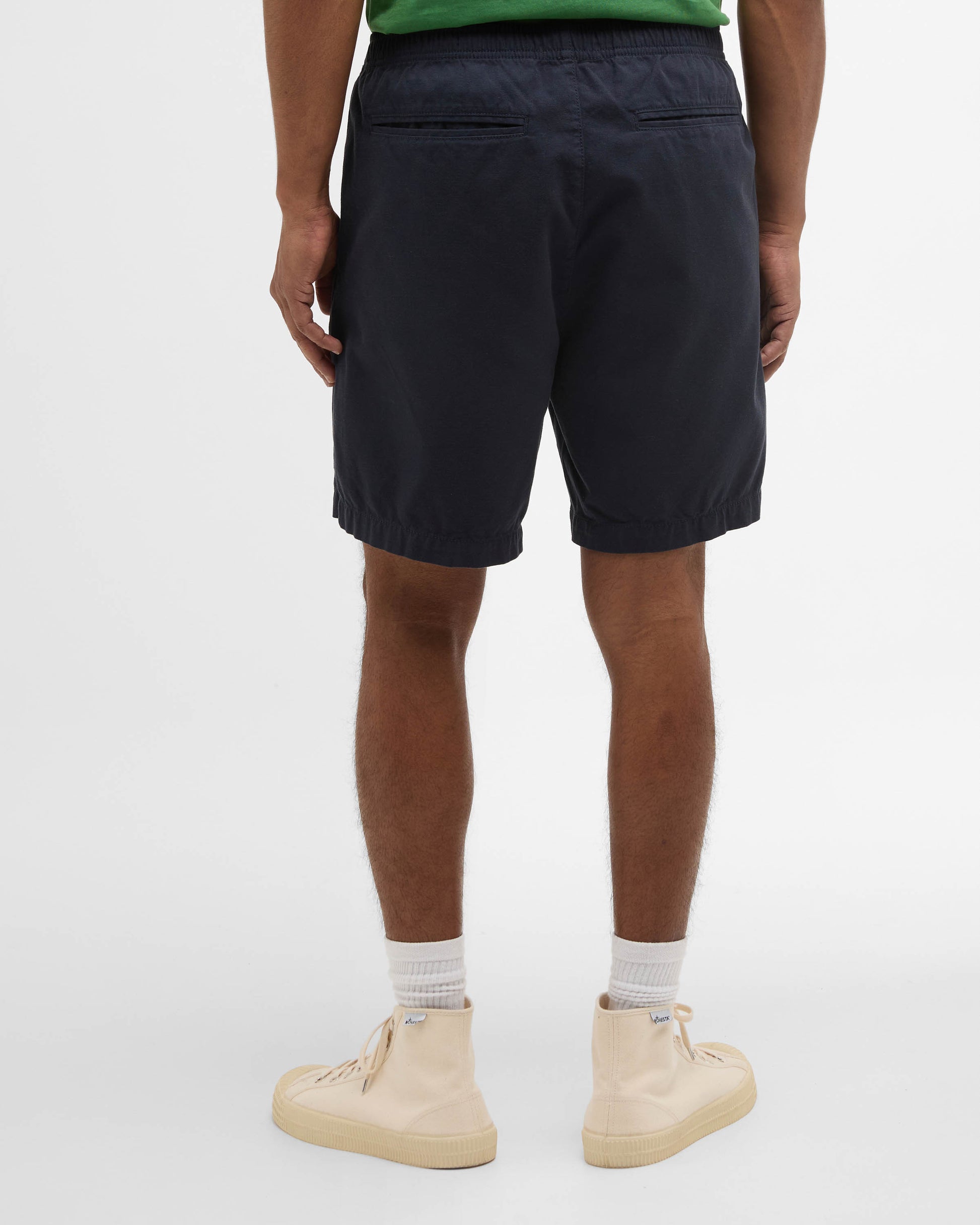 Barbour Washed Oxford Relaxed Mens Shorts - Navy | CHO | Designer Mens Shorts