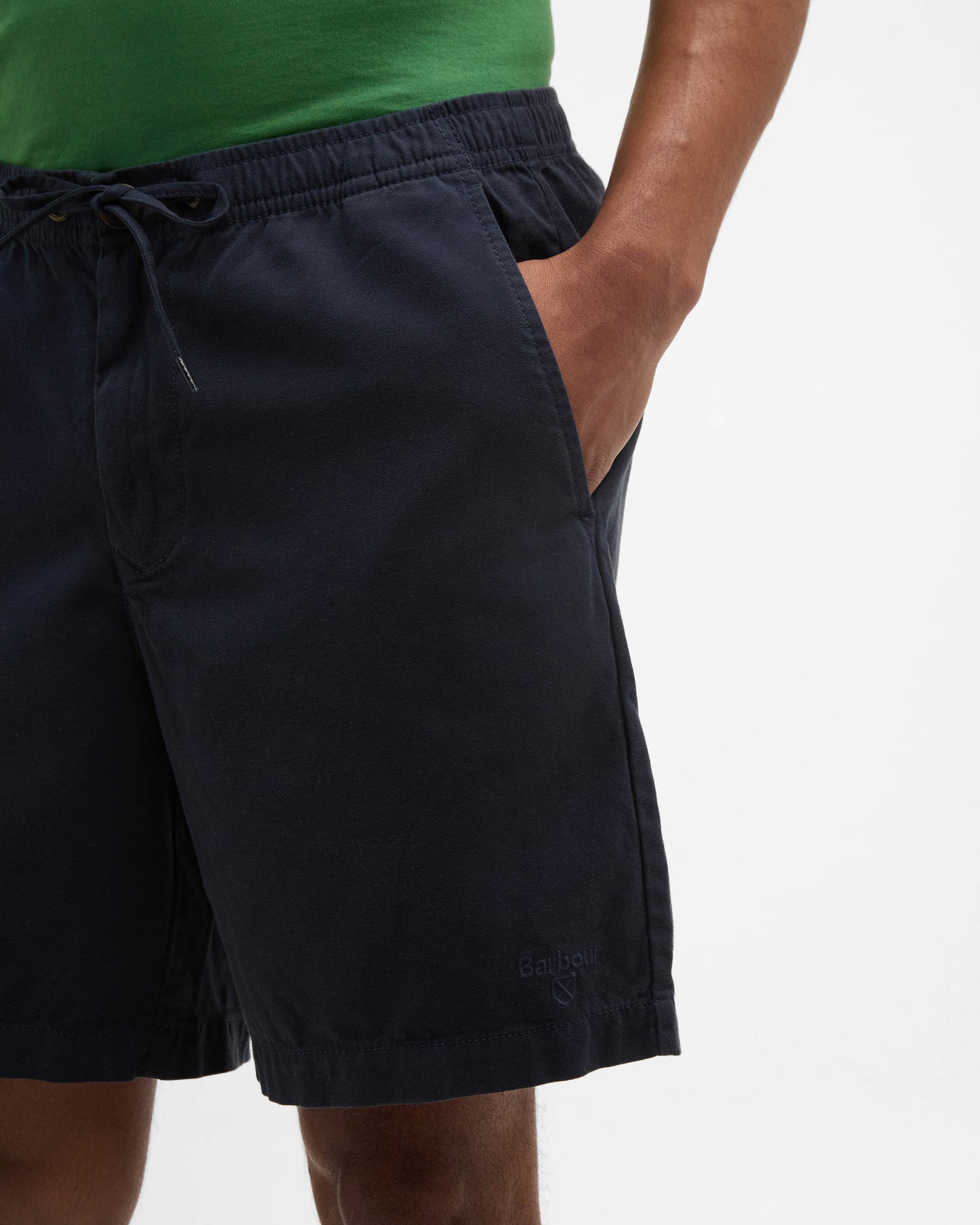 Barbour Washed Oxford Relaxed Mens Shorts - Navy | CHO | Designer Mens Shorts