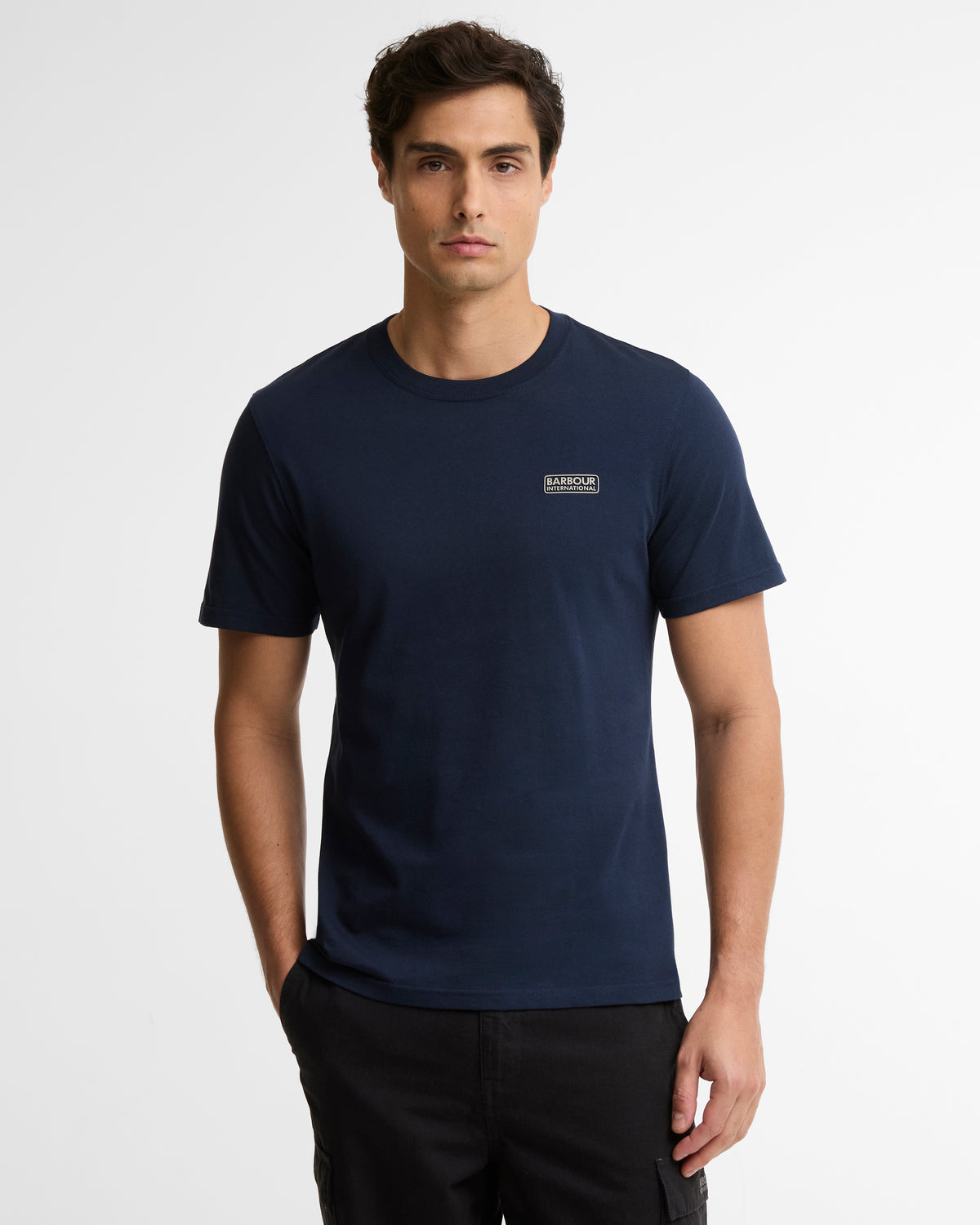 Barbour International Small Logo Mens T - Shirt - Navy Blazer | CHO | Designer Mens T - Shirts & Tops