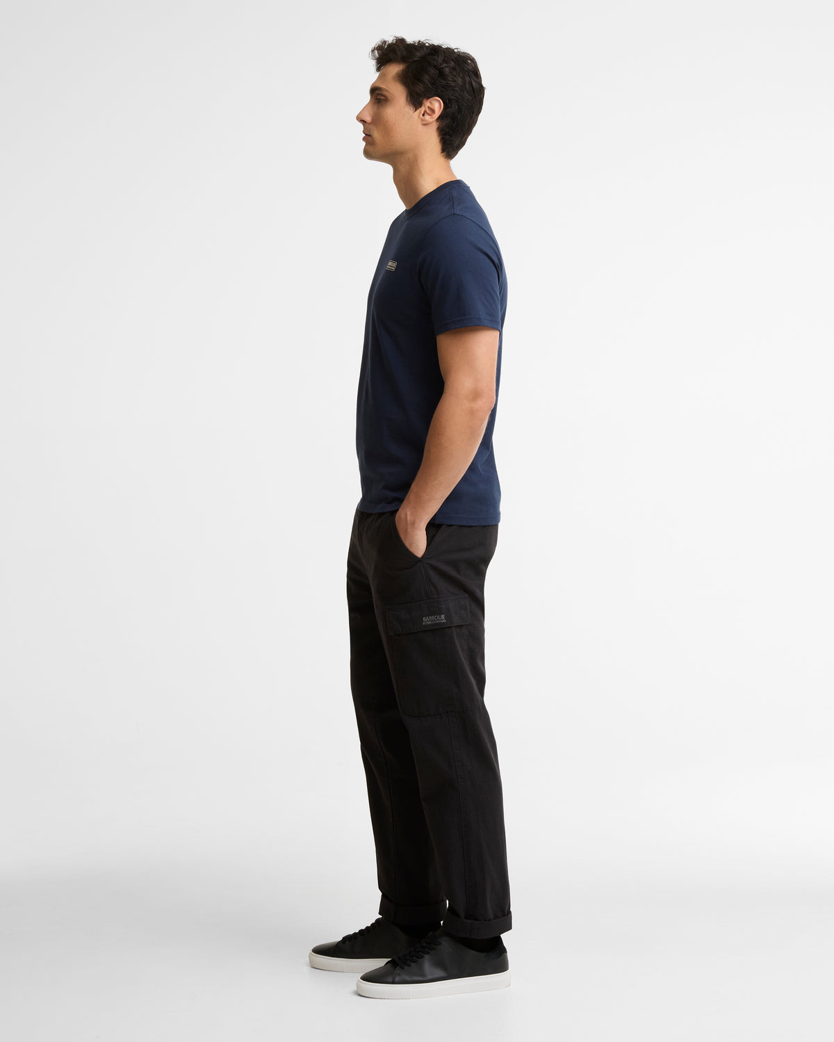 Barbour International Small Logo Mens T - Shirt - Navy Blazer | CHO | Designer Mens T - Shirts & Tops