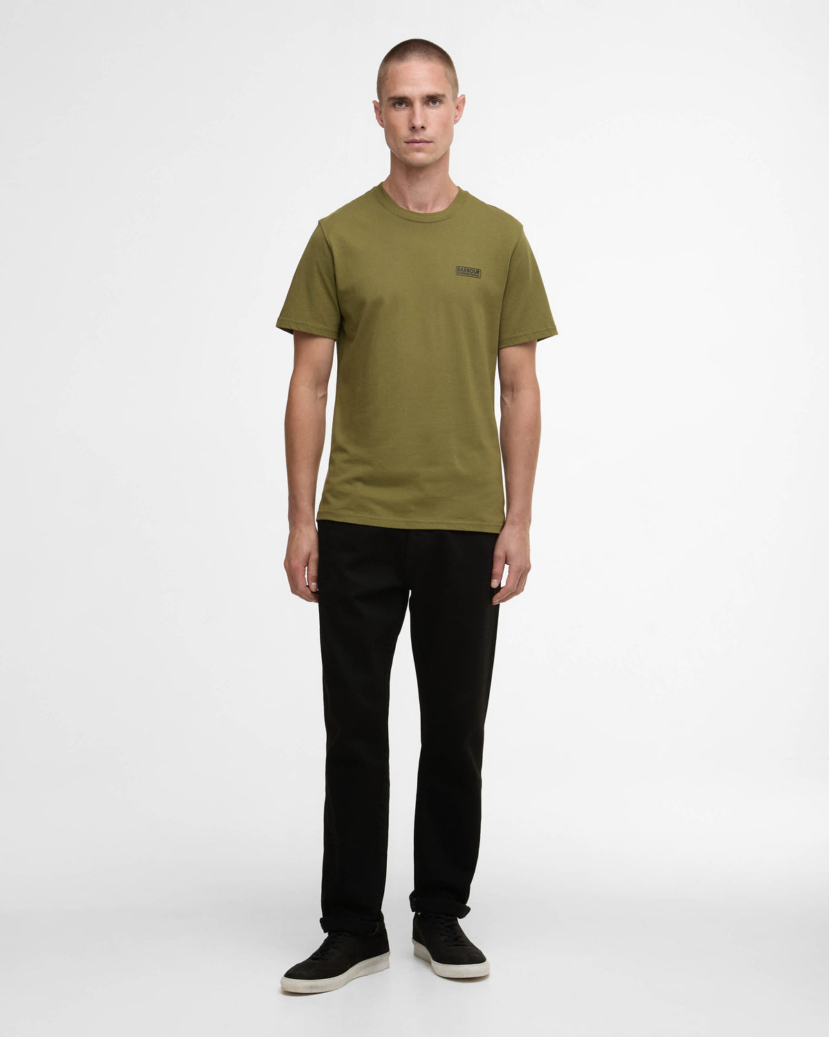 Barbour International Small Logo Mens T-Shirt - Cable Olive | CHO | Designer Mens T-Shirts & Tops