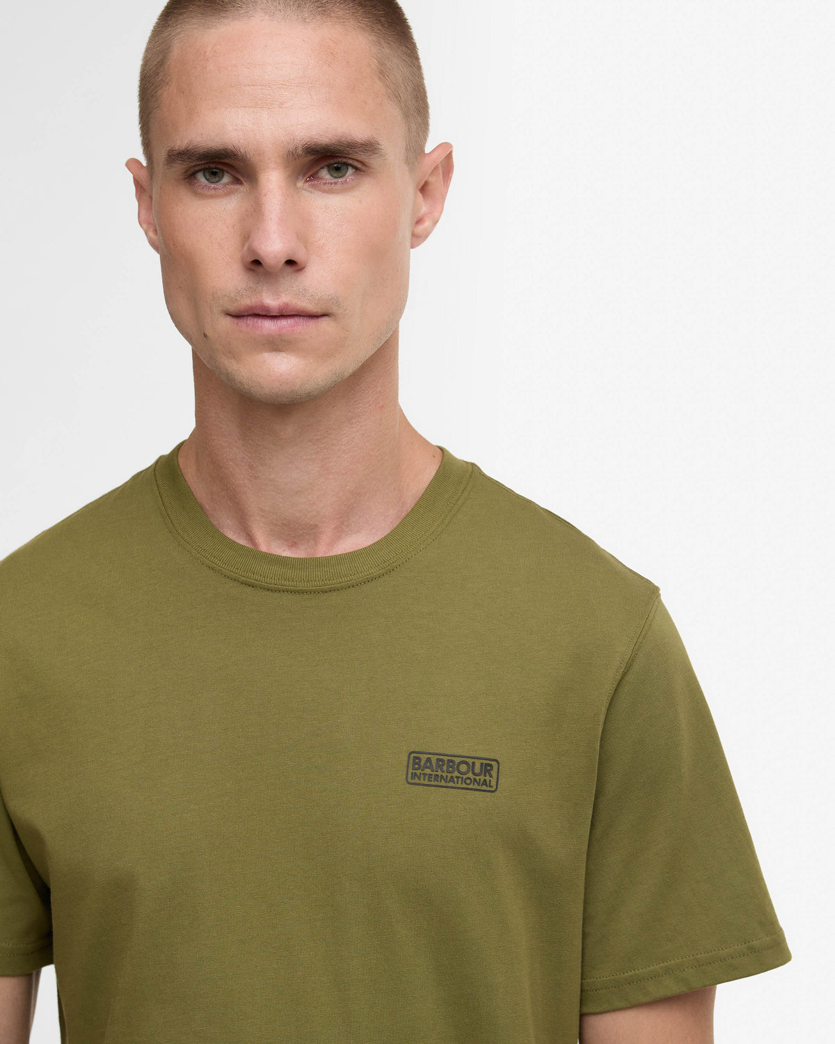 Barbour International Small Logo Mens T-Shirt - Cable Olive | CHO | Designer Mens T-Shirts & Tops