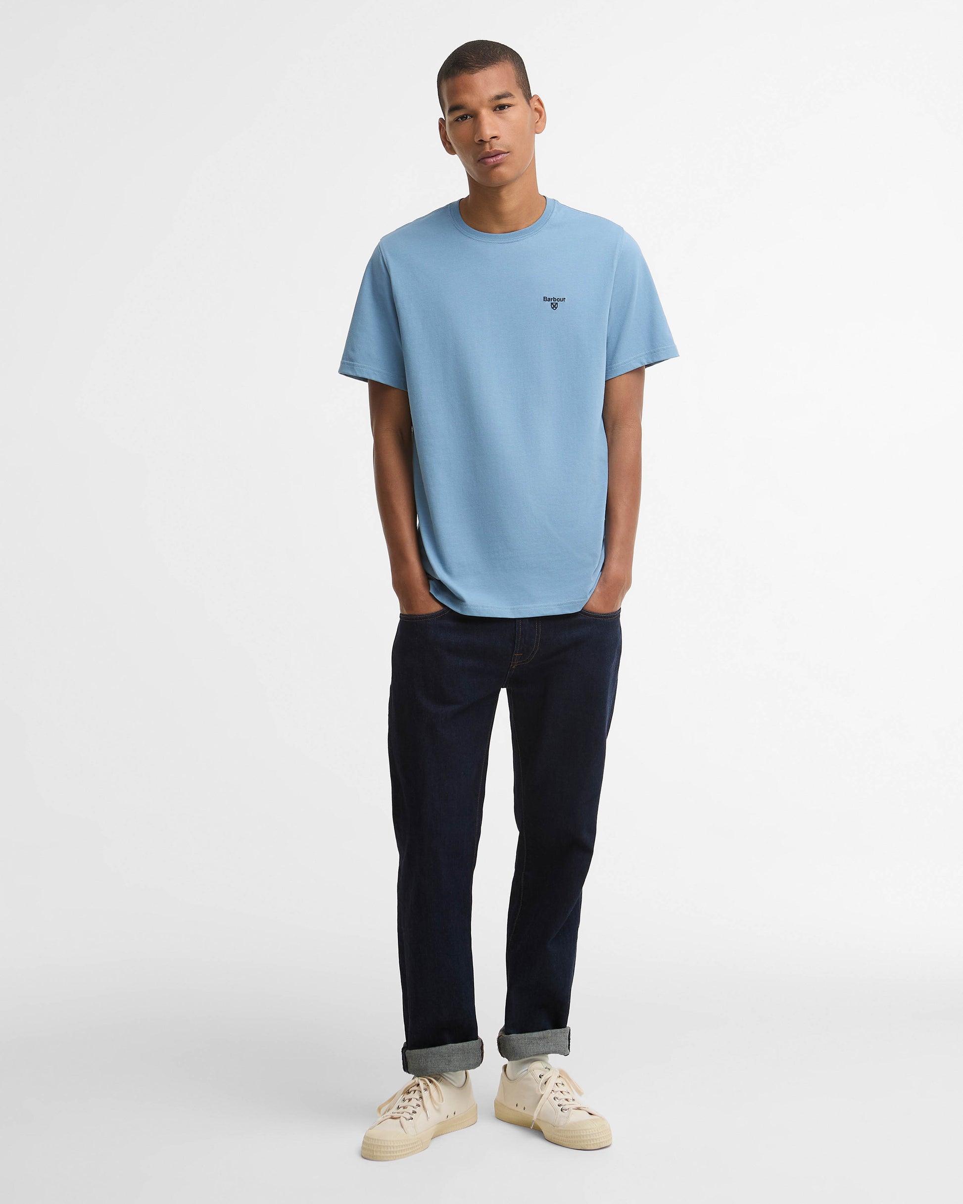 Barbour Sports Mens T - Shirt - Tarn Blue | CHO | Designer Mens Short Sleeve T - Shirts & Tops