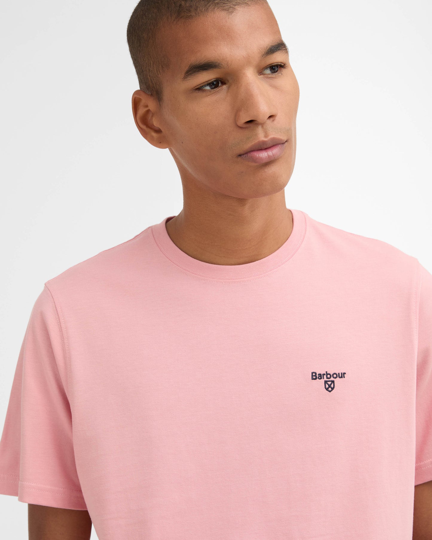 Barbour Sports Mens T-Shirt - Mineral Pink | CHO | Designer Mens Short Sleeve T-Shirts & Tops
