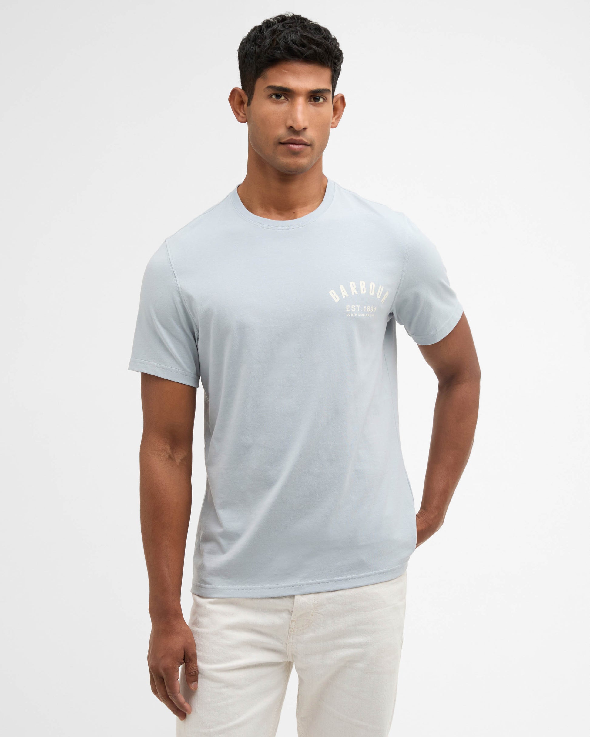 Barbour Preppy Mens T-Shirt - Blue Haze | CHO | Designer Mens Short Sleeve T-Shirts & Tops