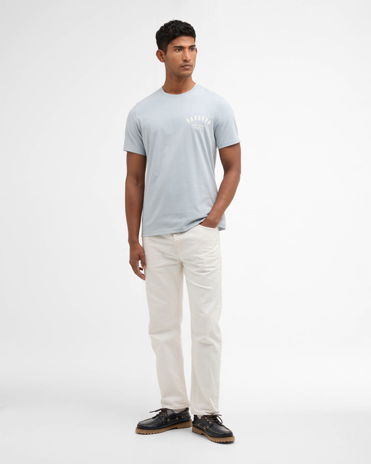 Barbour Preppy Mens T-Shirt - Blue Haze | CHO | Designer Mens Short Sleeve T-Shirts & Tops