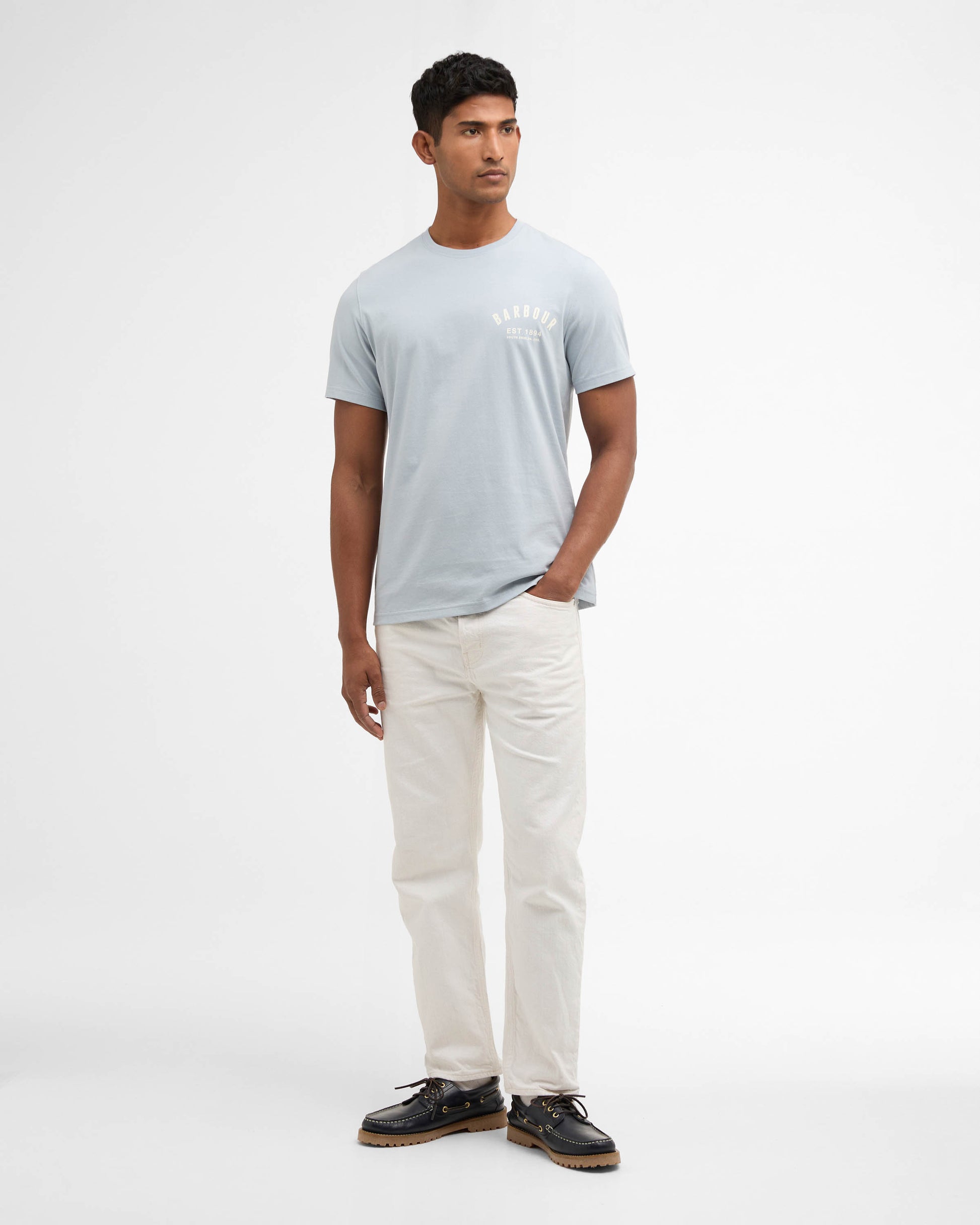 Barbour Preppy Mens T-Shirt - Blue Haze | CHO | Designer Mens Short Sleeve T-Shirts & Tops