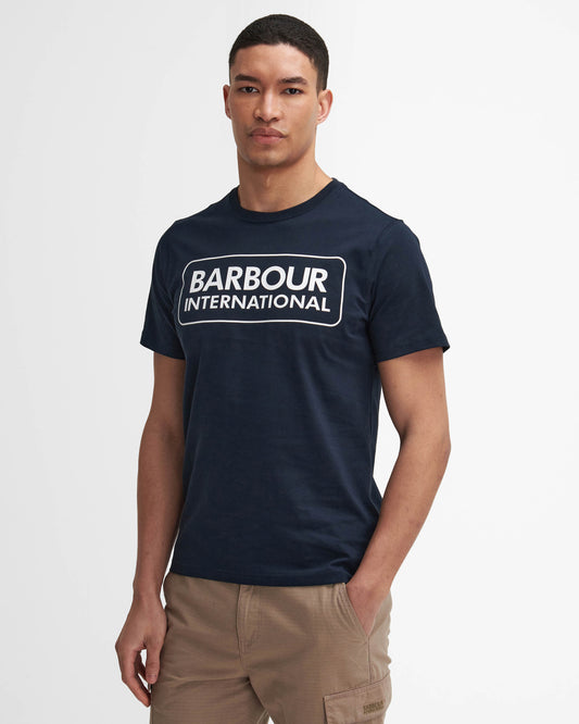 Barbour International Essential Large Logo Mens T-Shirt - International Navy