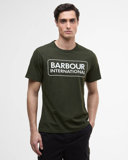 Barbour International Essential Large Logo Mens T-Shirt - Sage/White